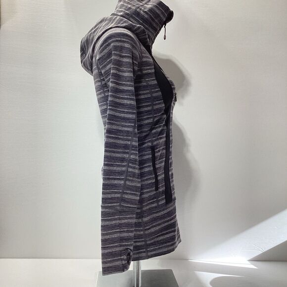 Lululemon Stride Athletic Jacket Zip Front Hooded Sweatshirt Black Gray 2 - Picture 3 of 9